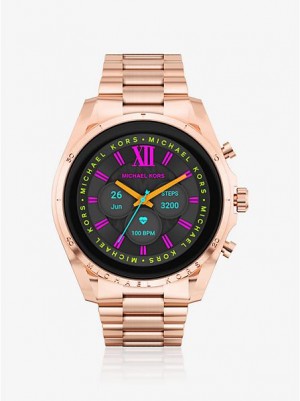 Ρολογια ανδρικα Michael Kors Gen 6 Bradshaw Smart ροζ χρυσο χρωμα | 891526-ADG