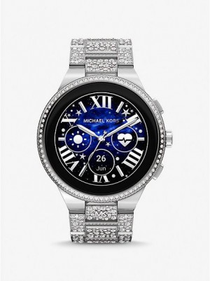 Ρολογια ανδρικα Michael Kors Gen 6 Camille Pave Smart ασημι | 739618-ERB