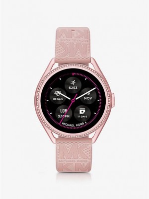 Ρολογια γυναικεια Michael Kors Michael Kors Access Gen 5e Mkgo And Logo Rubber Smart ροζ | 248697-LXC