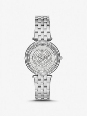 Ρολογια γυναικεια Michael Kors Mini Darci Pave ασημι | 134605-ADT