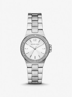 Ρολογια γυναικεια Michael Kors Mini Lennox Pave ασημι | 125463-OKI