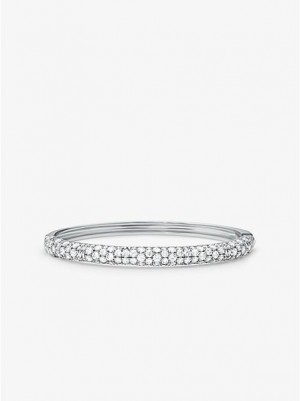 Βραχιόλια γυναικεια Michael Kors Precious Metal-plated Sterling Silver Pave ασημι | 036481-MRY