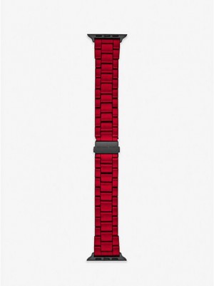 Ρολογια γυναικεια Michael Kors Red-coated Stainless Steel λουρακια For Apple κοκκινα | 589130-WMS