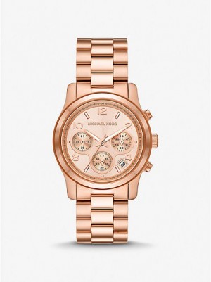 Ρολογια γυναικεια Michael Kors Runway ροζ χρυσο χρωμα | 071392-ORV