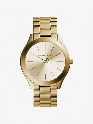 Ρολογια ανδρικα Michael Kors Slim Runway Stainless Steel χρυσο χρωμα | 438716-DLJ