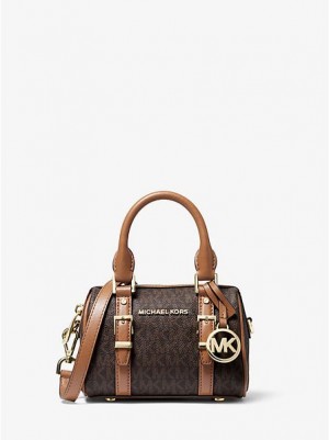 τσάντεσ χιαστί γυναικεια Michael Kors Bedford Legacy Extra-small Logo Duffle καφε | 951234-PCE