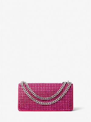 Μίνι Τσάντες γυναικεια Michael Kors Christie Crystal Embellished σουετ Envelope κοκκινα | 590463-TGN