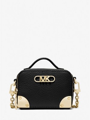 τσάντεσ χιαστί γυναικεια Michael Kors Estelle Micro Pebbled δερματινα μαυρα | 574123-NMH