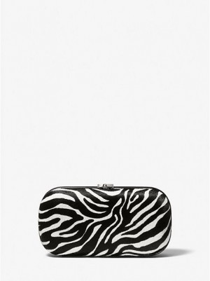 Μίνι Τσάντες γυναικεια Michael Kors Gansevoort Zebra Print Calf Hair ασπρα | 340786-ALZ