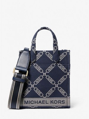 τσάντεσ χιαστί γυναικεια Michael Kors Gigi Extra-small Empire Logo Jacquard σκουρο μπλε Πολύχρωμο | 325167-ZOM