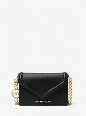 τσάντεσ χιαστί γυναικεια Michael Kors Jet Set Small Saffiano δερματινα Envelope μαυρα | 316578-LCE