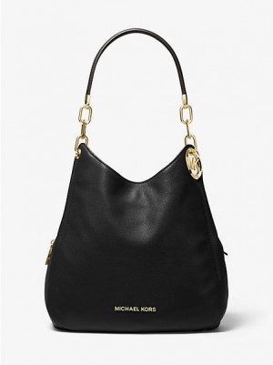 τσάντεσ ώμου γυναικεια Michael Kors Lillie Large Pebbled δερματινα μαυρα | 412765-OZW