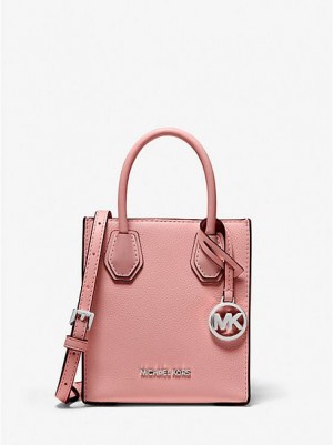 τσάντεσ χιαστί γυναικεια Michael Kors Mercer Extra-small Pebbled δερματινα ροζ | 876132-BUG