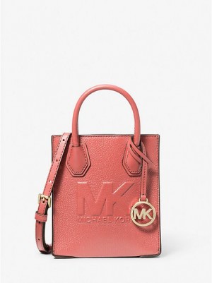 τσάντεσ χιαστί γυναικεια Michael Kors Mercer Extra-small Pebbled δερματινα ροζ | 396428-PYE