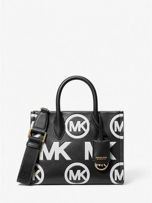 τσάντεσ χιαστί γυναικεια Michael Kors Mirella Small Logo Embossed Pebbled δερματινα μαυρα | 247506-MXC