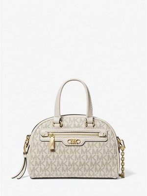 τσάντεσ χιαστί γυναικεια Michael Kors Williamsburg Extra-small Logo κρέμα | 138672-YNX