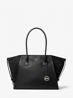 τσάντεσ tote γυναικεια Michael Kors Avril Extra-large δερματινα μαυρα | 185370-WZU