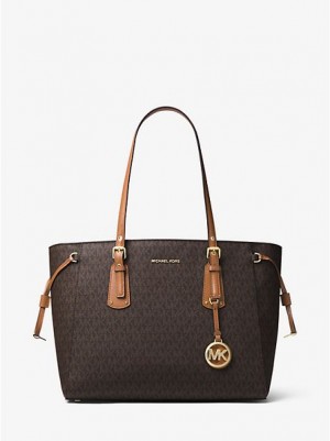 τσάντεσ tote γυναικεια Michael Kors Voyager Medium Logo καφε | 061274-FIN