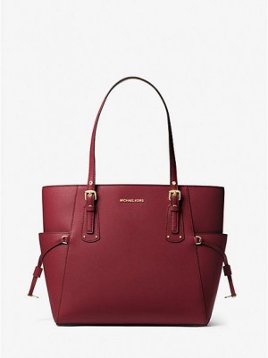 τσάντεσ tote γυναικεια Michael Kors Voyager Small Crossgrain δερματινα μπορντο | 368957-NJP