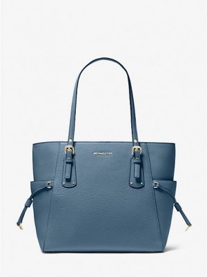 τσάντεσ tote γυναικεια Michael Kors Voyager Small Pebbled δερματινα μπλε | 142590-CLR