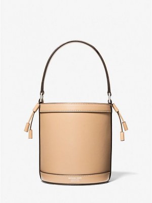 bucket bags γυναικεια Michael Kors Audrey Medium δερματινα καφε | 620538-YXA