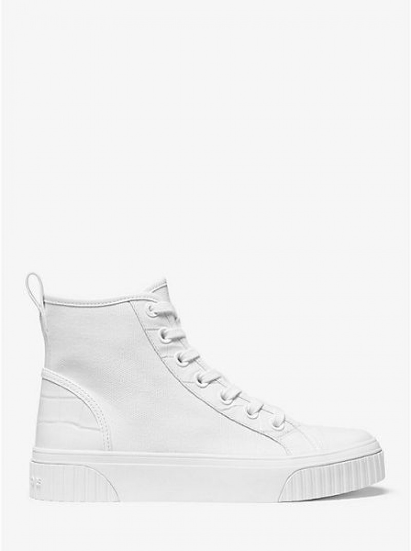 High Top Sneakers γυναικεια Michael Kors Gertie καμβα ασπρα | 317986-HAL