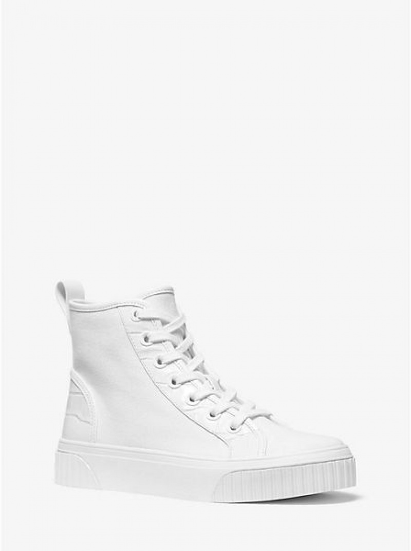 High Top Sneakers γυναικεια Michael Kors Gertie καμβα ασπρα | 317986-HAL