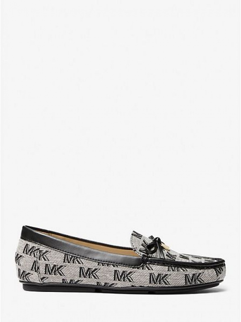 Loafers γυναικεια Michael Kors Juliette Logo Jacquard μαυρα | 175246-DVW