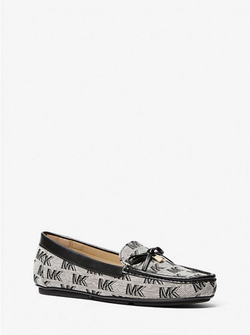 Loafers γυναικεια Michael Kors Juliette Logo Jacquard μαυρα | 175246-DVW