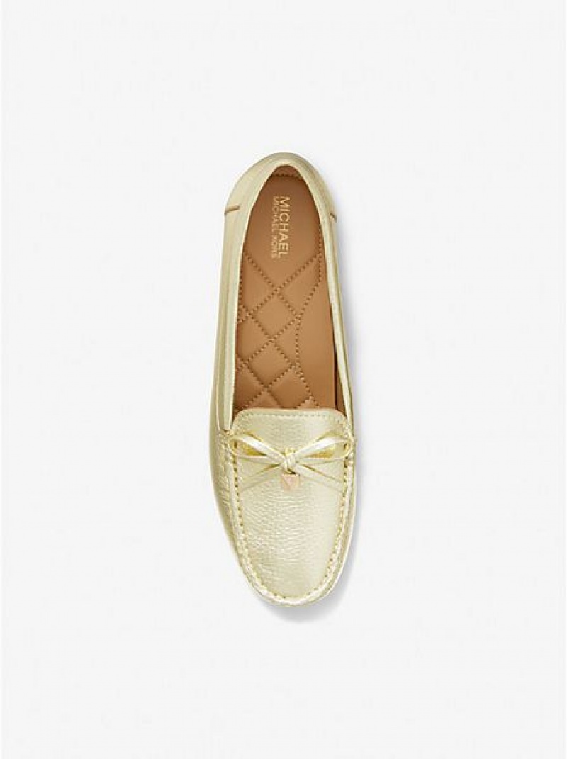 Loafers γυναικεια Michael Kors Juliette Metallic δερματινα χρυσο χρωμα | 482765-FXA