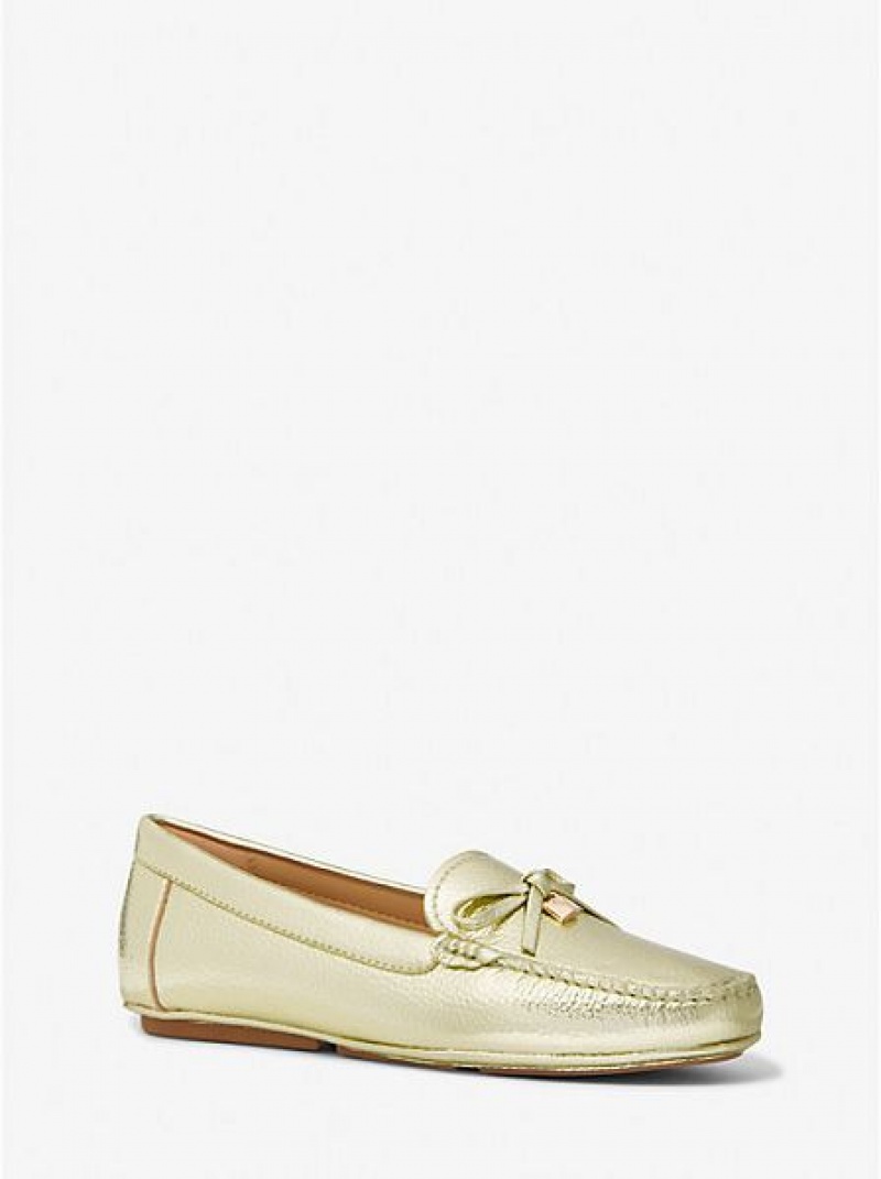 Loafers γυναικεια Michael Kors Juliette Metallic δερματινα χρυσο χρωμα | 482765-FXA