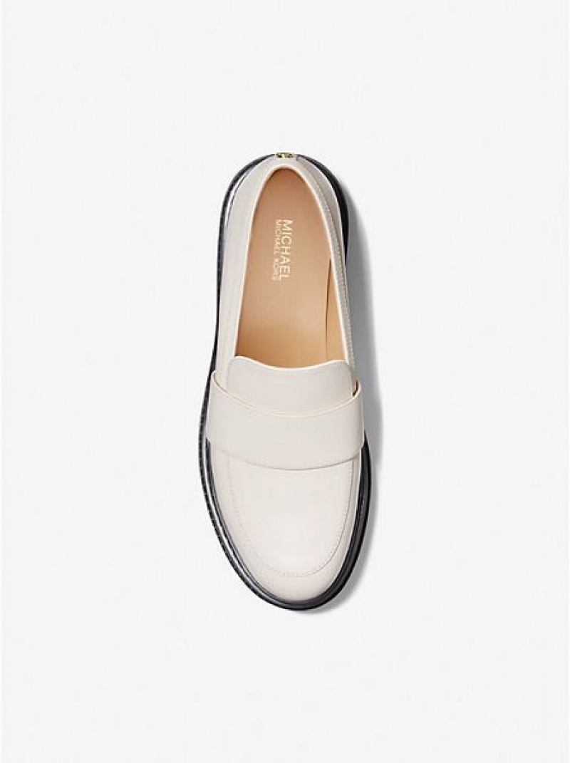 Loafers γυναικεια Michael Kors Parker δερματινα κρέμα | 562140-NLS