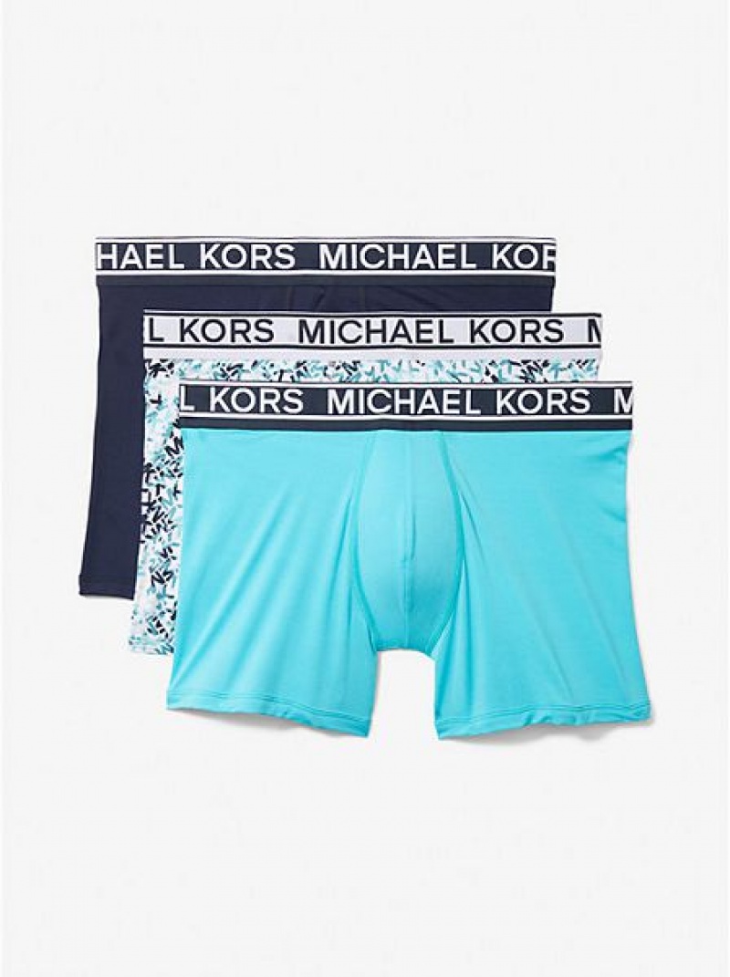 Trunks ανδρικα Michael Kors 3-pack Stretch νάιλον σκουρο μπλε | 153940-SAI