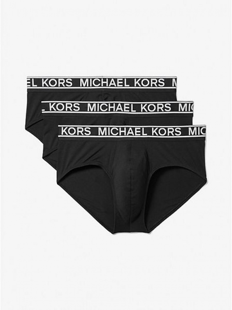 Κιλότα ανδρικα Michael Kors 3-pack Stretch νάιλον μαυρα | 970514-QEG