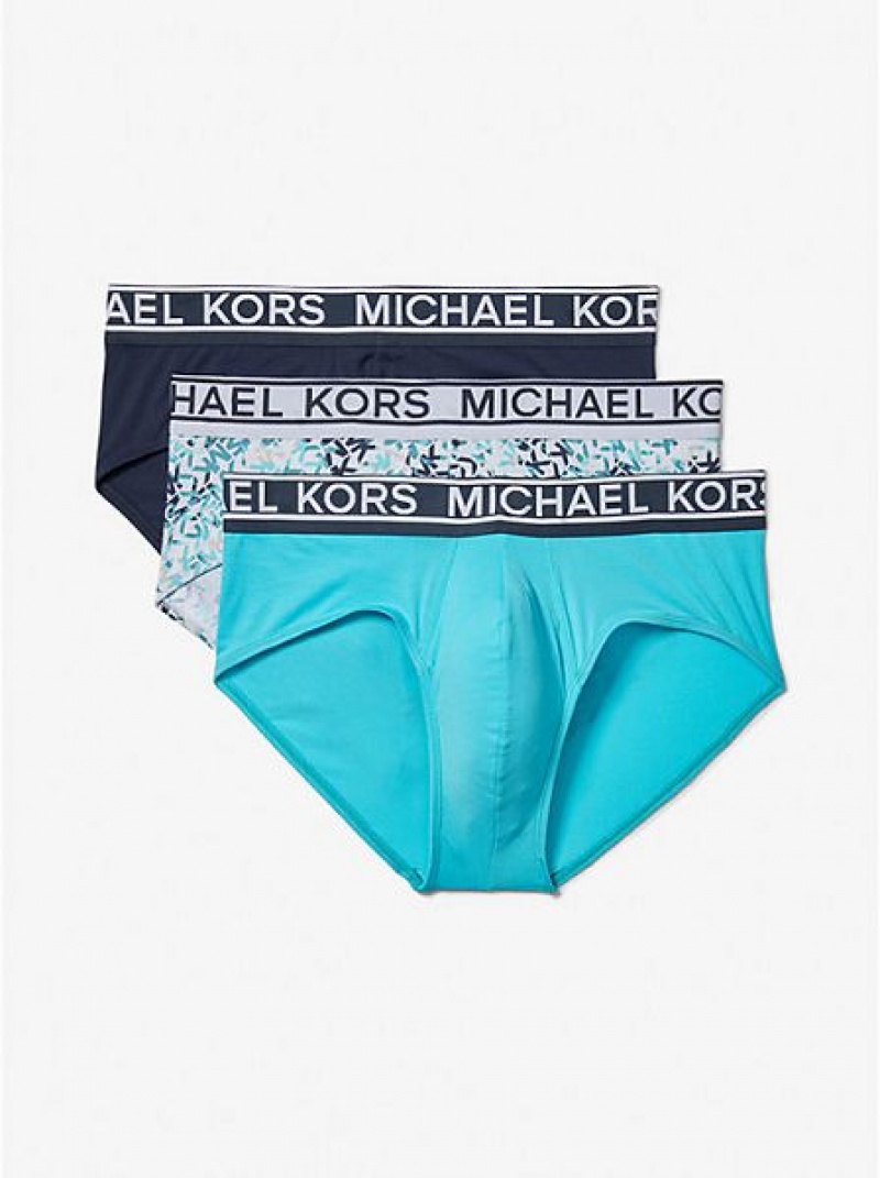 Κιλότα ανδρικα Michael Kors 3-pack Stretch νάιλον σκουρο μπλε | 902748-ZEH