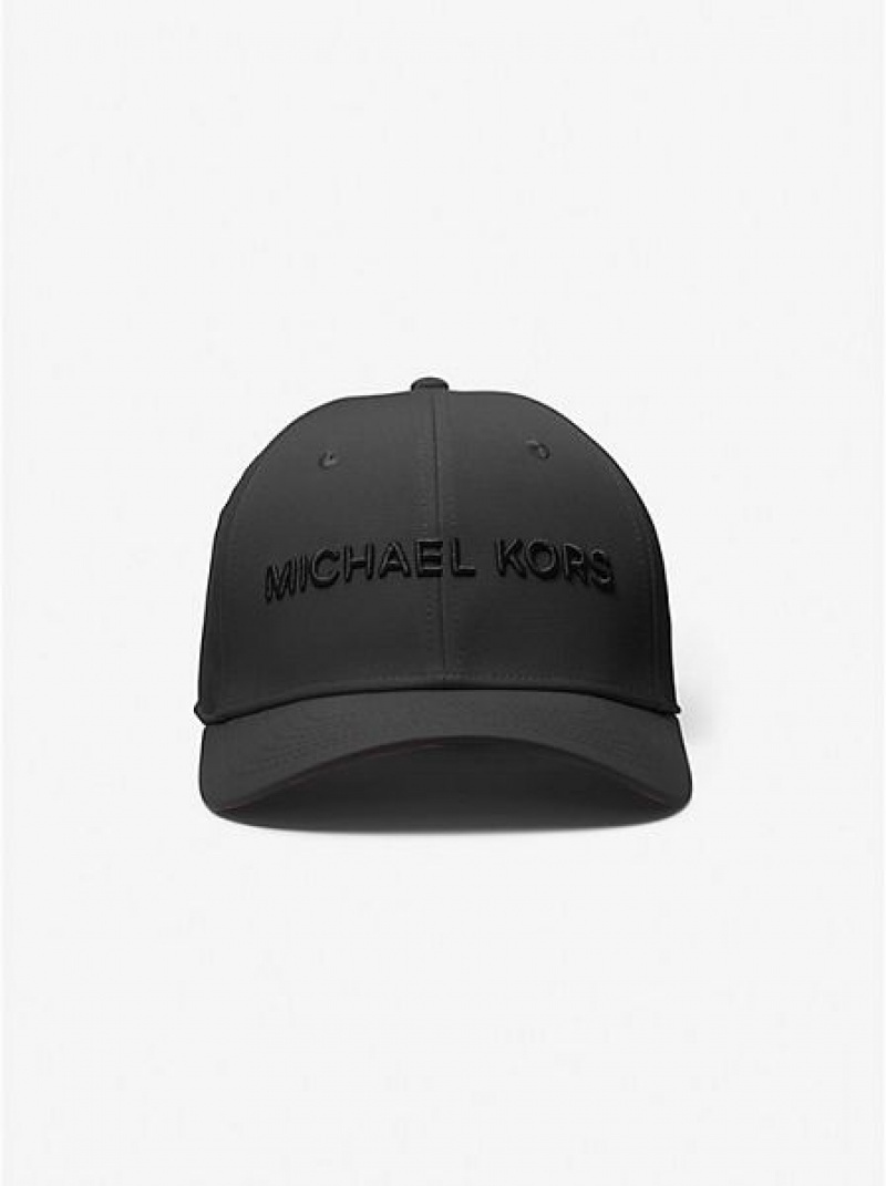 καπελα ανδρικα Michael Kors Embroidered Baseball μαυρα | 876495-LRZ