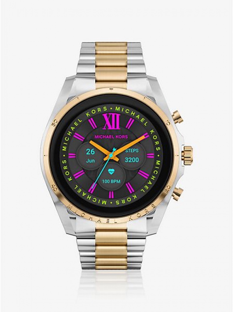 Ρολογια ανδρικα Michael Kors Gen 6 Bradshaw Smart ασημι χρυσο χρωμα | 087541-KAO