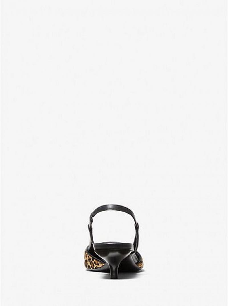 Γοβεσ γυναικεια Michael Kors Hallie Leopard Print Calf Hair καφε | 140569-PQF