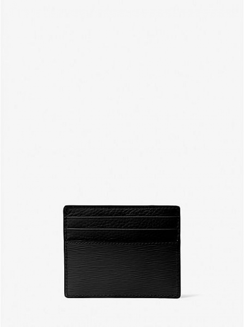 πορτοφολια ανδρικα Michael Kors Hudson δερματινα Card Case μαυρα | 576120-IPZ