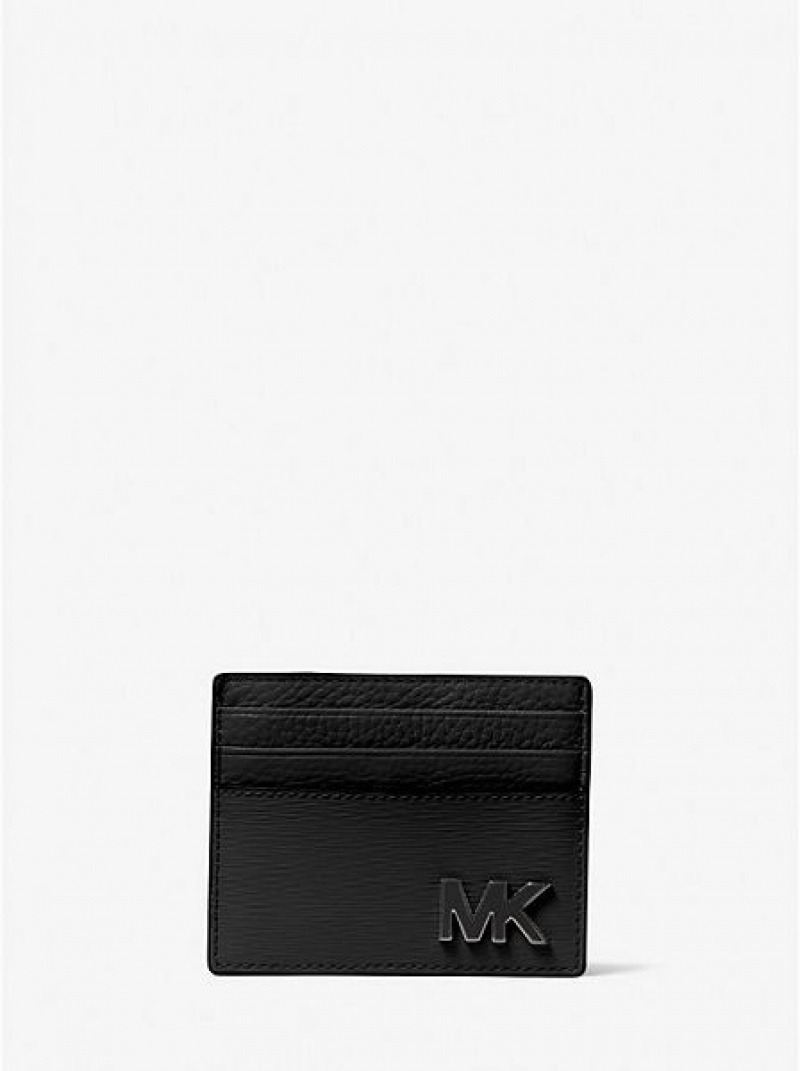 πορτοφολια ανδρικα Michael Kors Hudson δερματινα Card Case μαυρα | 576120-IPZ