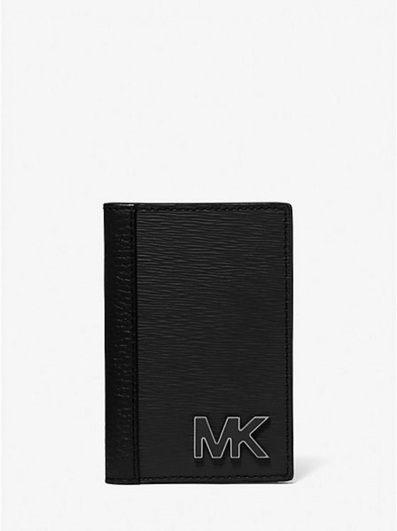 πορτοφολια ανδρικα Michael Kors Hudson δερματινα Card Case μαυρα | 703259-BMH