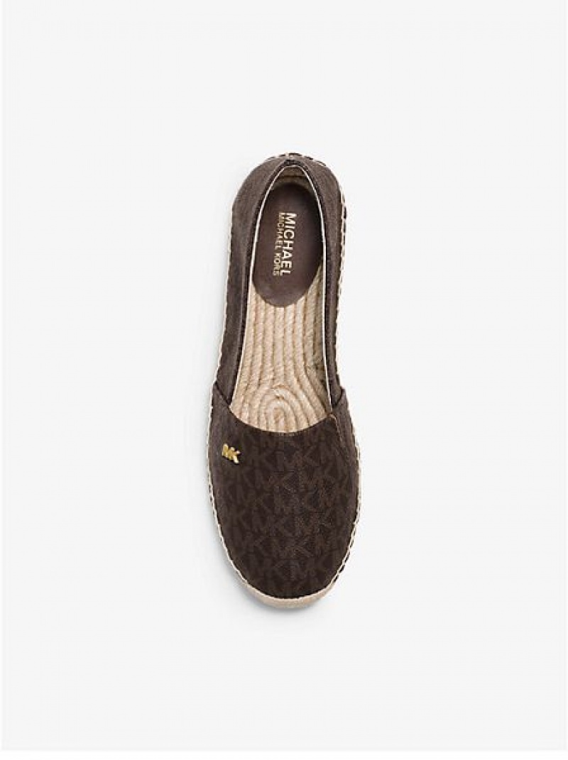 εσπαντριγιεσ γυναικεια Michael Kors Kendrick Logo Slip-on καφε | 524931-JLV