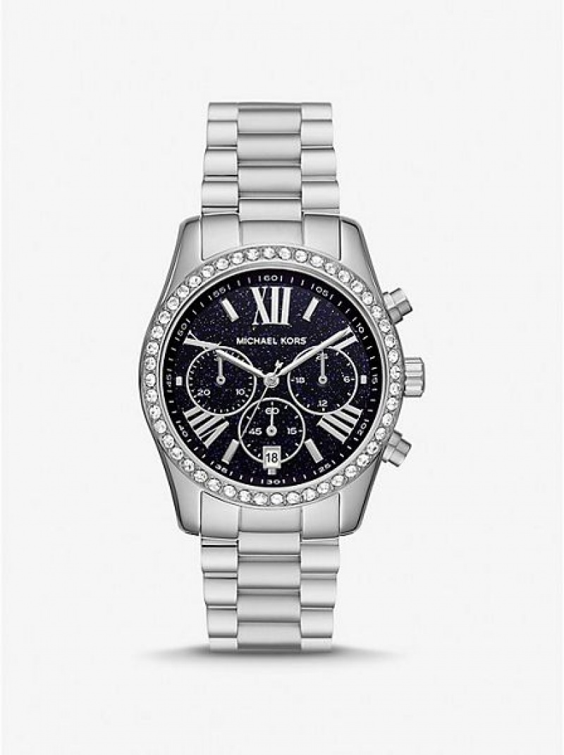 Ρολογια γυναικεια Michael Kors Lexington Pave ασημι | 928413-FTS