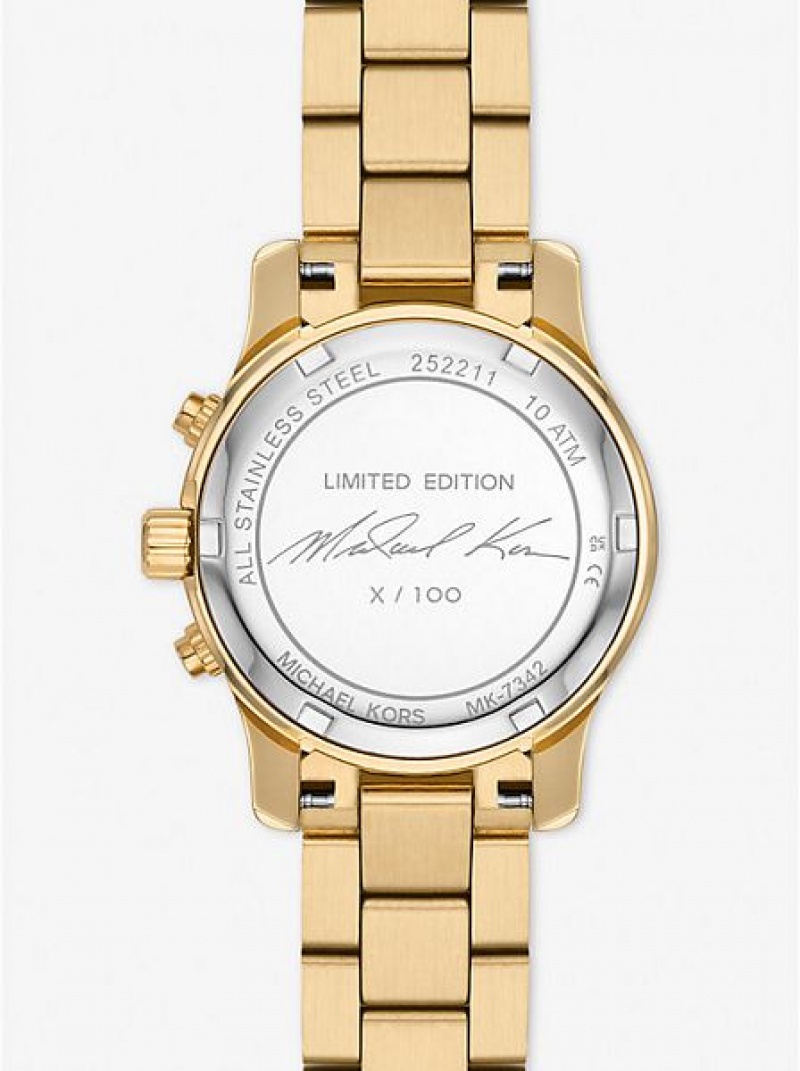 Ρολογια γυναικεια Michael Kors Limited-edition Runway 18k Stainless Steel Wrap χρυσο χρωμα | 026184-RHN