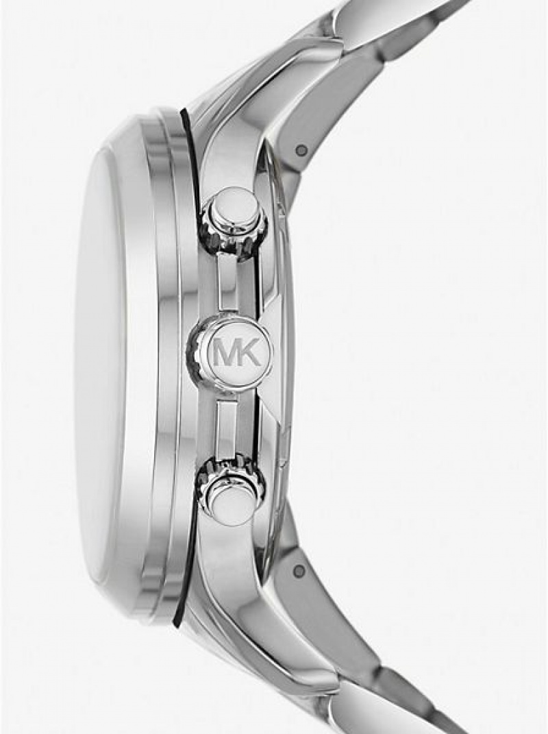 Ρολογια γυναικεια Michael Kors Limited-edition Runway Rhodium-plated Stainless Steel Wrap ασημι | 089257-KZQ