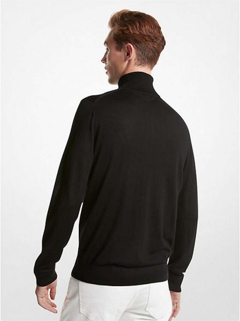 Πουλόβερ ανδρικα Michael Kors Merino Μαλλί Turtleneck μαυρα | 478250-HMZ