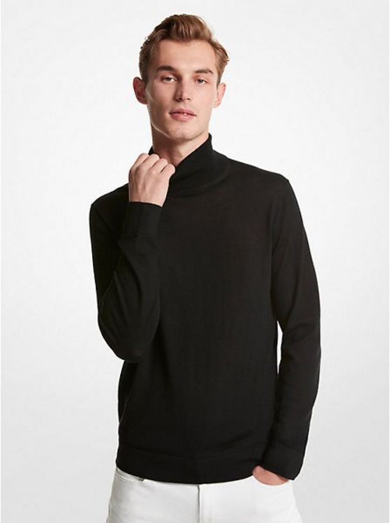 Πουλόβερ ανδρικα Michael Kors Merino Μαλλί Turtleneck μαυρα | 478250-HMZ