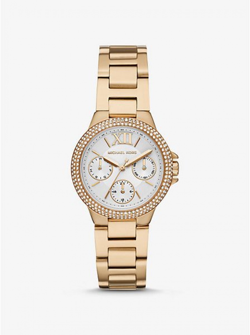 Ρολογια γυναικεια Michael Kors Mini Camille Pave χρυσο χρωμα | 574638-CON