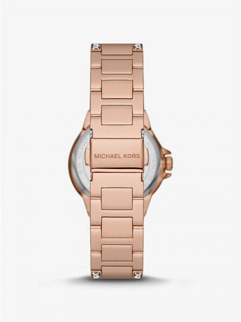 Ρολογια γυναικεια Michael Kors Mini Camille Pave ροζ χρυσο χρωμα | 879403-HPY