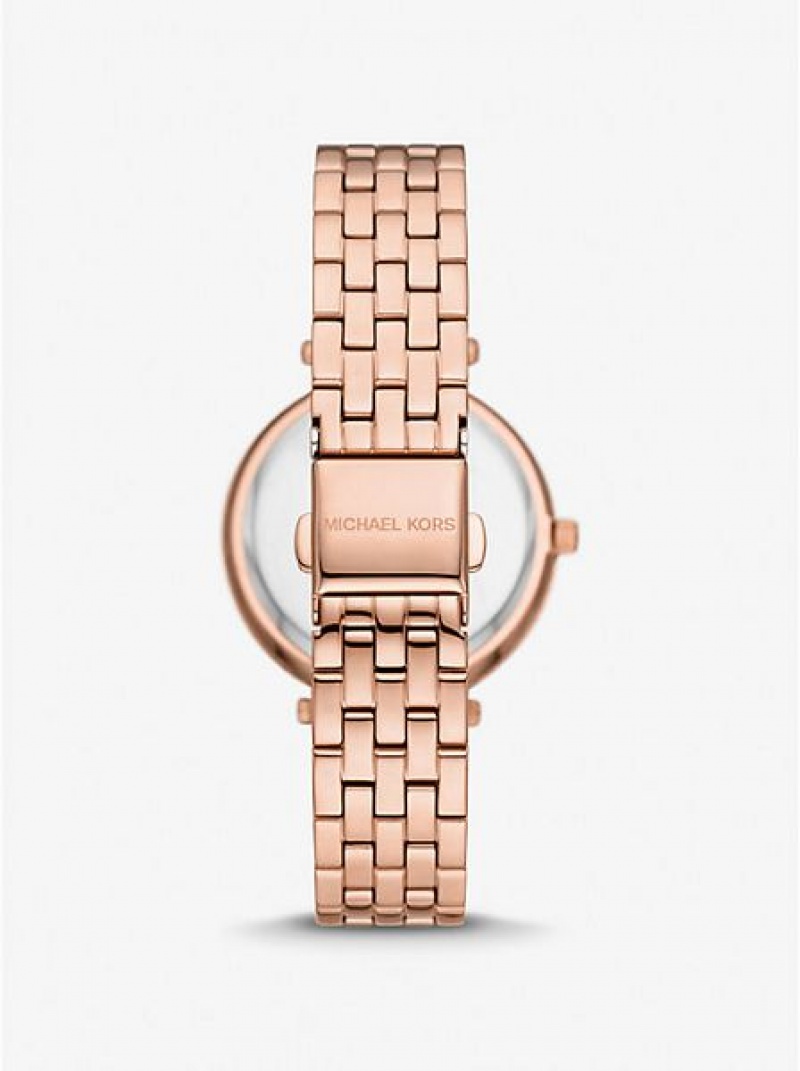 Ρολογια γυναικεια Michael Kors Mini Darci Pave ροζ χρυσο χρωμα | 468025-XPE